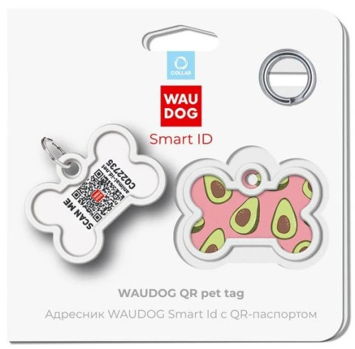 WAUDOG, Адресник Smart ID c QR-паспортом, Металл, Рисунок 