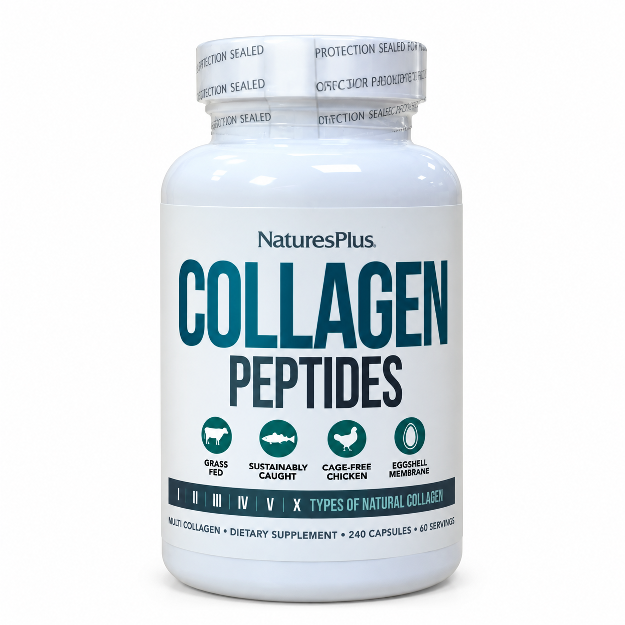 Nature's Plus, Коллаген Collagen Peptides, 240 капсул 