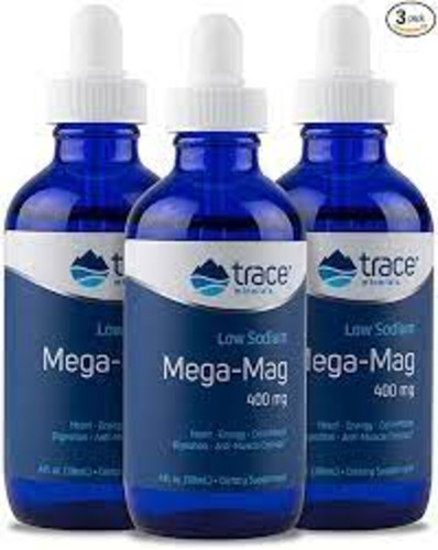 Trace Minerals , Mega-Mag с низким содержанием натрия, 400 мг, 118 мл (4 жидк. унции)