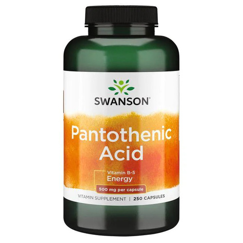 Swanson Pantothenic Acid, Пантотеновая кислота 500 mg, 250 капсул