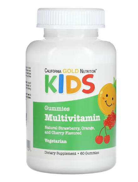 California Gold Nutrition Поливитамины для детей, без желатина 60 фруктово-ягодных конфет