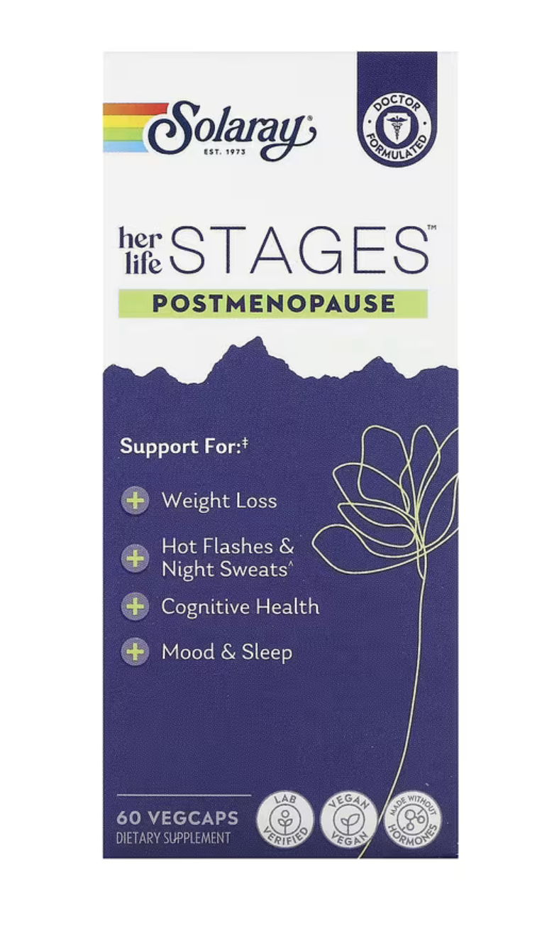 Solaray Женский Комплекс Постменопауза,Her Life Stages Postmenopause, 60 вег. капсул
