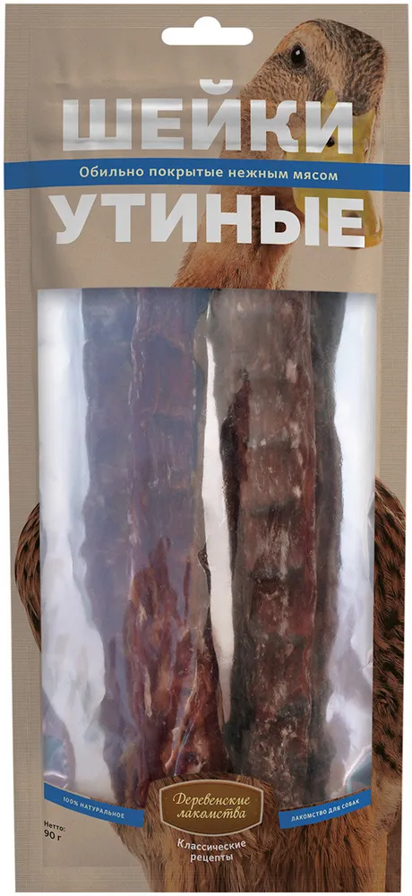 Деревенские лакомства, Шейки утиные для собак 90 гр 
