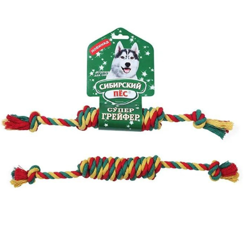 Сибирский ПЕС, Игрушка для собак, Супер грейфер Веревка БОН-БОН, Два узла D 10*300 мм 