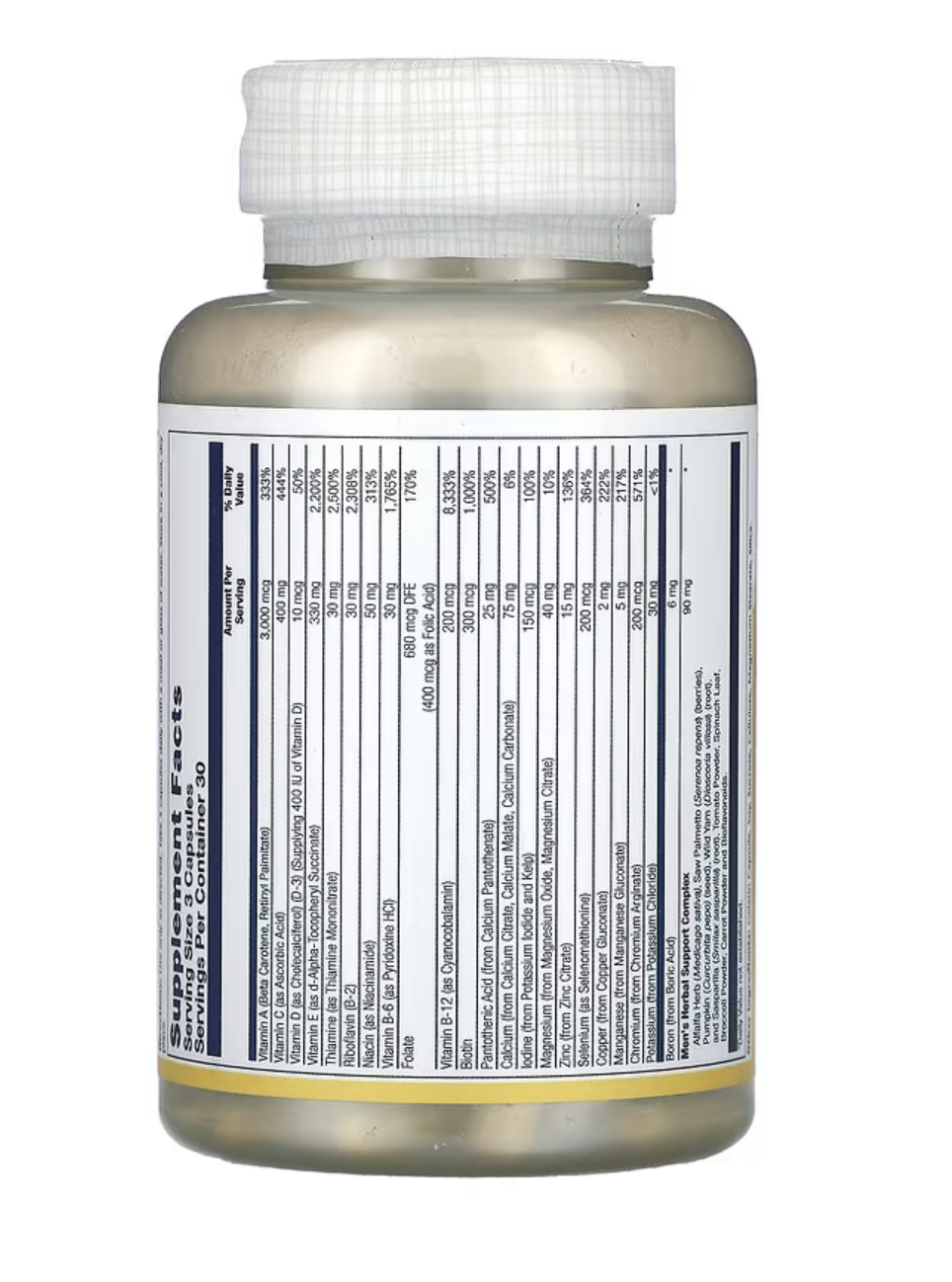 Solaray Мультивитамины для Мужчин, Men's Golden Multivitamin, 90 капсул
