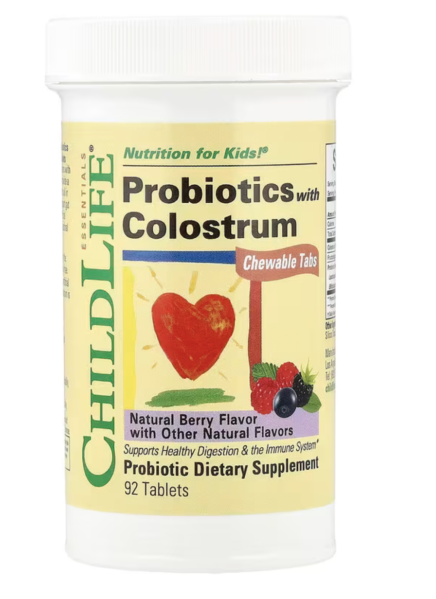 ChildLife Essentials Детский Пробиотик+Колострум с 1 года, ChildBiotics 5 миллиардов CFU, 92 шт 