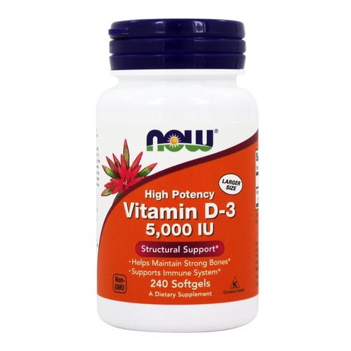 Now Foods Витамин Д-3 5000 ЕД, 240 капсул