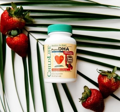 ChildLife Omega 3 Чистая ДГК с натуральным ягодным вкусом, 90 капсул