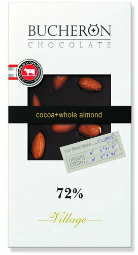 BUCHERON, Горький шоколад 72% с миндалем 100 г.
