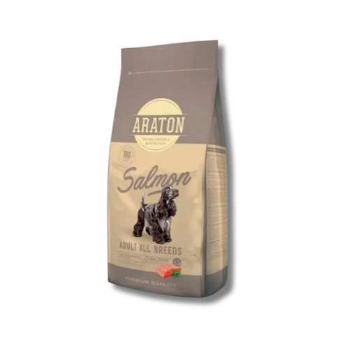 ARATON, Salmon, Сухой Корм для Взрослых Собак Всех Пород (Лосось), 15 кг