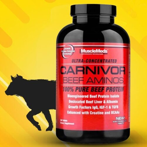 Muscle Meds Carnivor Говяжье аминокислоты, Beef Amino, 300 таблеток
