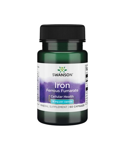 Swanson Железо и железа фумарат 18 мг, 60 капсул