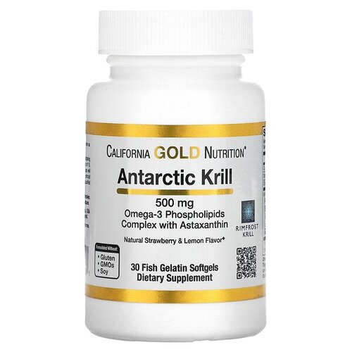 California Gold Nutrition Масло антарктического криля с астаксантином 500 мг, 30 мягких таблеток
