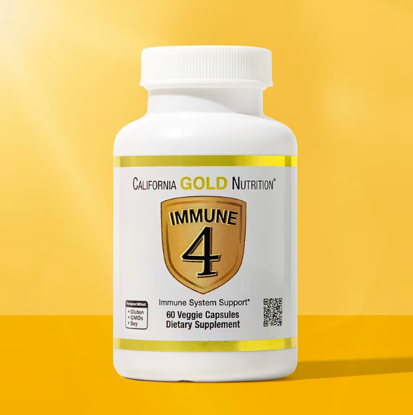 California Gold Nutrition Средство для укрепления иммунитета, Immune-4, 60 растительных капсул