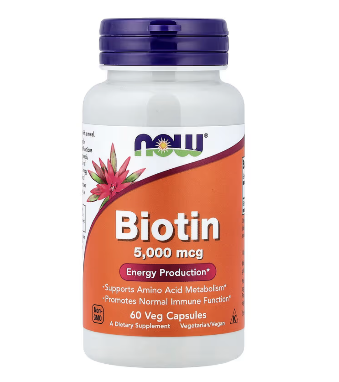 Now Foods Биотин 5000 мкг, 60 капсул 