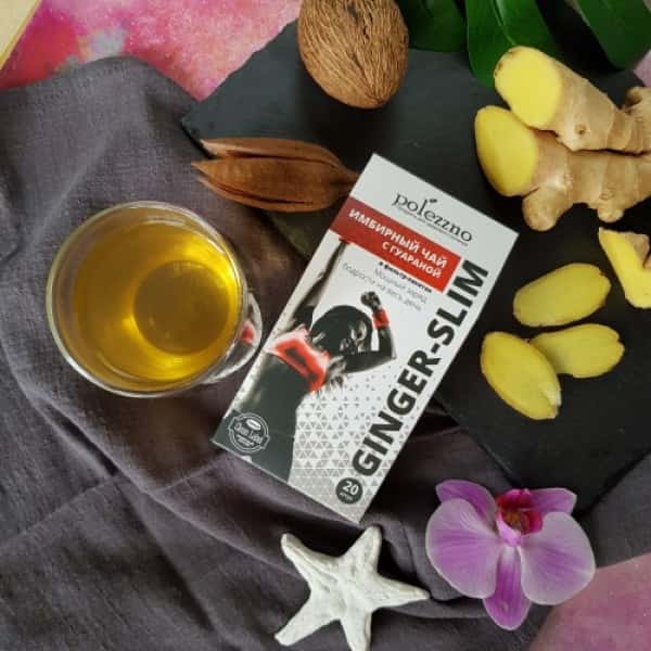 Polezzno Имбирный чай с гуараной, ginger slim 40 гр