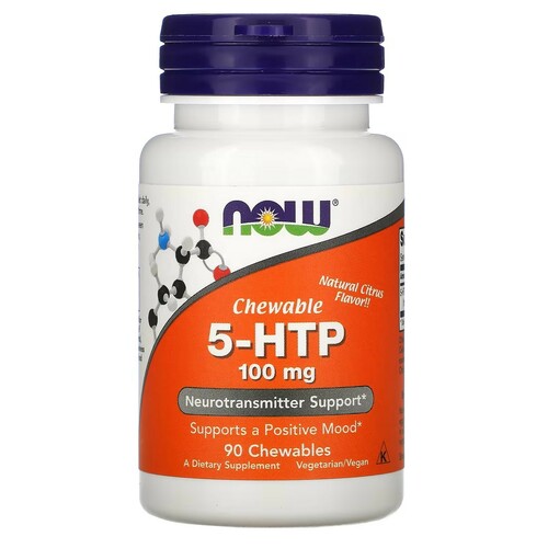 Now Foods 5-HTP натуральный цитрусовый вкус 100 мг, 90 жевательных таблеток