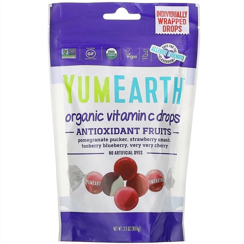 YUMEARTH Органические фруктовые драже с витамином С, 93 гр
