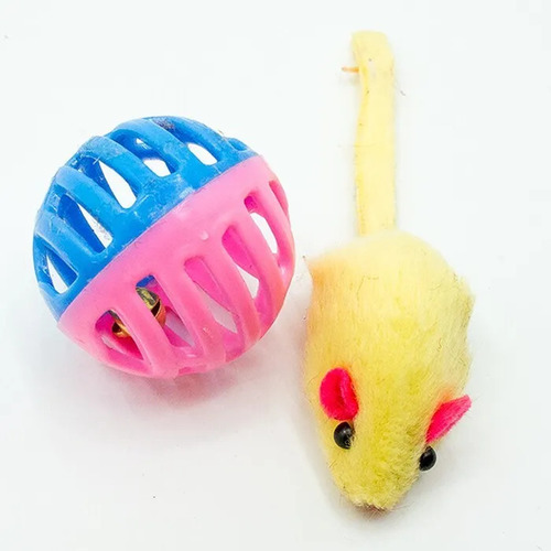 Сибирская Кошка, Игрушка, Мышь + Мяч с погремушкой 40 мм, 2  шт в упаковке