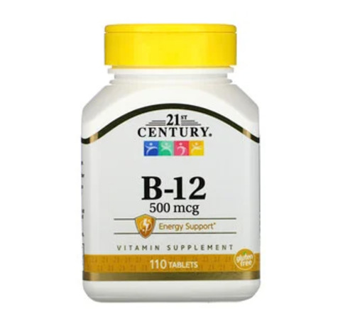 21st Century, Витамин B-12, 500 мкг, 110 таблеток