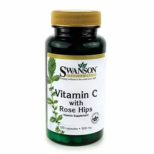 Swanson Витамин C + шиповник 500 мг, 100 капсул