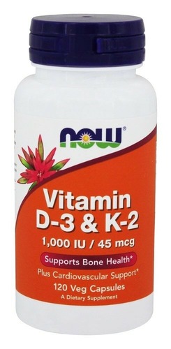 Now Foods Витамины Д 3 и K 2, 120 капсул