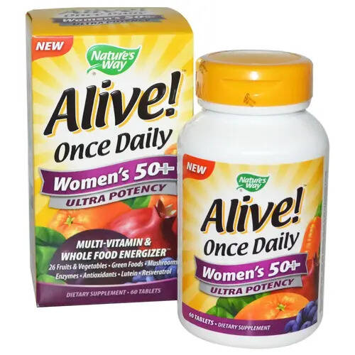 Nature's Way Мультивитамины для Женщин 50+, Alive! Once Daily 60 таблеток