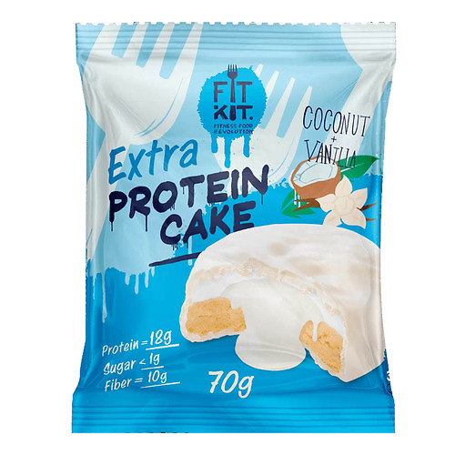Fit Kit Протеиновое печенье с высокобелковым суфле в Белом шоколаде, EXTRA 70 гр