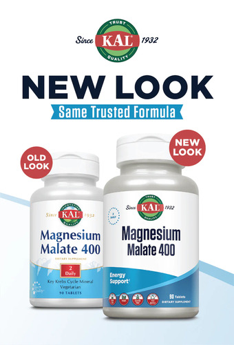 KAL, Magnesium Malate, Магний Малат, 400 мг, 90 таблеток