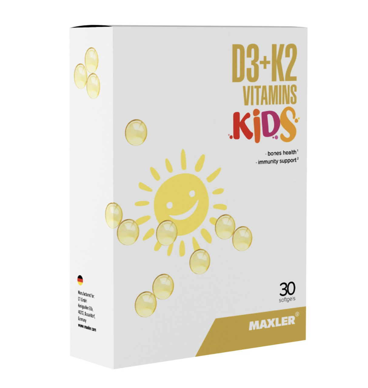 Maxler Витамин Д3 + К2, KIDS 30 капсул 