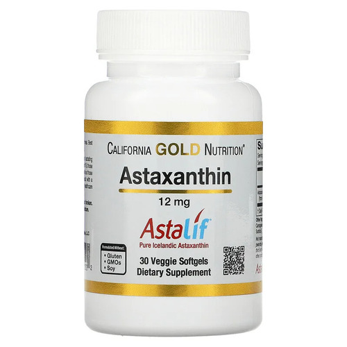 California Gold Nutrition Астаксантин AstaLif 12 мг, 30 мягких таблеток