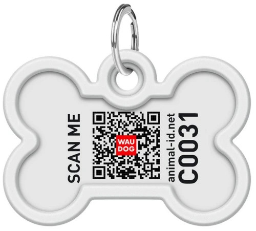 WAUDOG, Адресник Smart ID c QR-паспортом, Металл, Рисунок 
