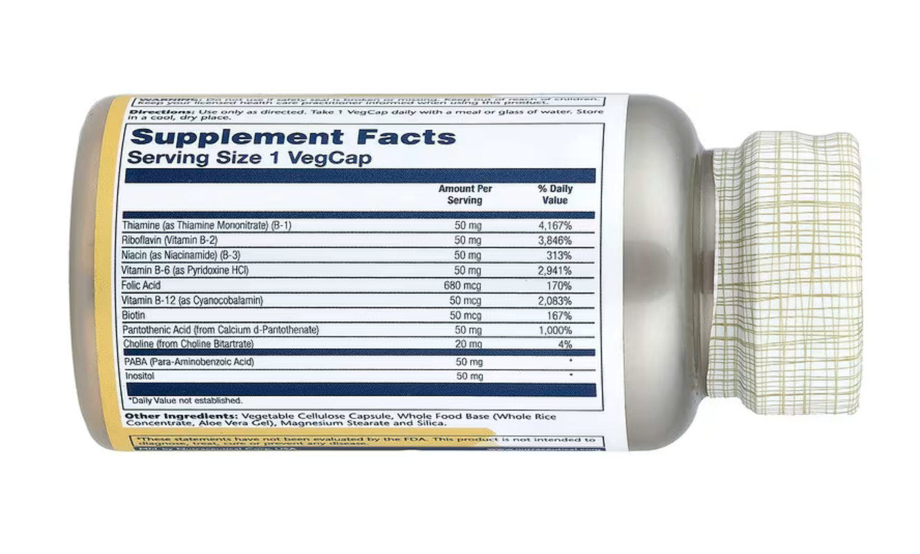 Solaray В-Комплекс 50, Vitamin B-Complex 50, 50 вег. капсул