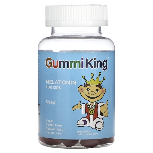Gummi King, Мелатонин для детей, со вкусом клубники,1 мг, 60 жевательных таблеток