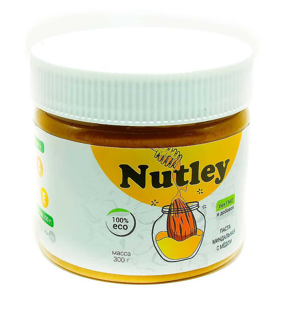 Nutley паста миндальная с мёдом 500 гр.