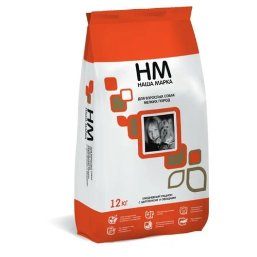 Наша Марка, Сухой корм для собак мелких пород (цыпленок/овощи), 12 кг 