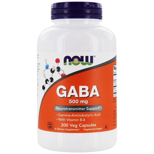 Now Foods ГАБА + В-6 500 мг, 200 капсул