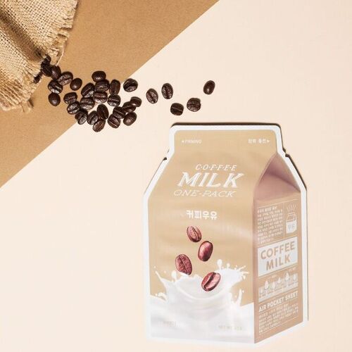 A`PIEU Coffee Milk One-Pack, Тканевая смягчающая маска с экстрактом кофе и коллагена 21 гр