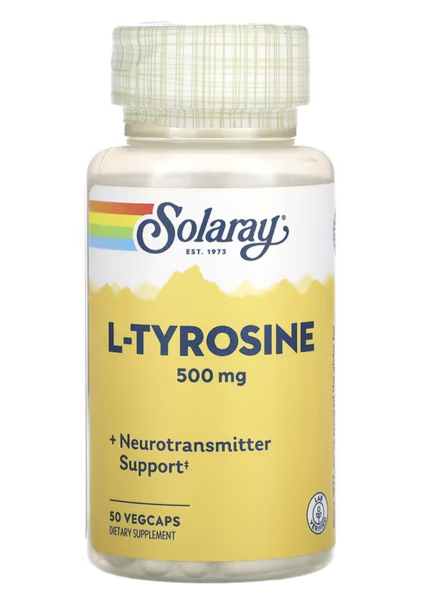 Solaray L-Тирозин, L-Tyrosine 500 мг, 50 вег. капсул в Казахстане