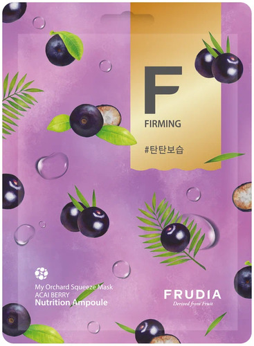 FRUDIA Маска тканевая Бодрящая с ягодами асаи, My Orchard Squeeze Mask Acai Berry Vegan 10 шт