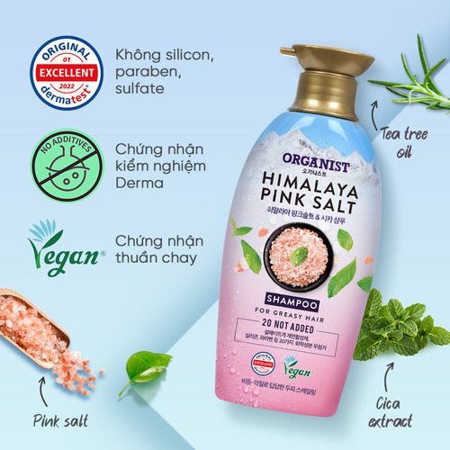 Organist Шампунь Против Перхоти с Гималайской Розовой Солью, Himalaya Pink Salt Shampoo 500 мл