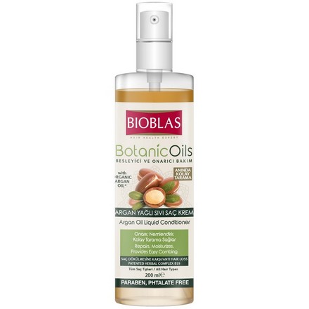 BIOBLAS Кондиционер-спрей с аргановым маслом, Botanic oils argan liquid 200 мл