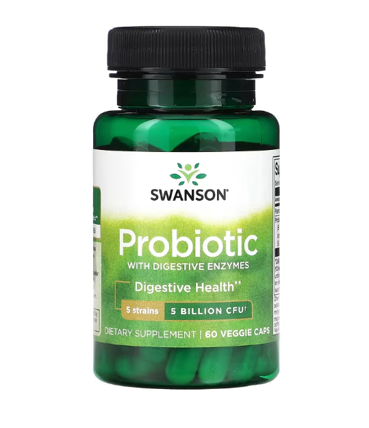 Swanson Пробиотик-5, 5 Billion, 60 вегетарианские капсулы