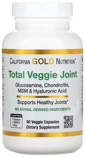 California Gold Nutrition Глюкозамин + Хондроитин + МСМ + Гиалуроновая кислота, 90 капсул