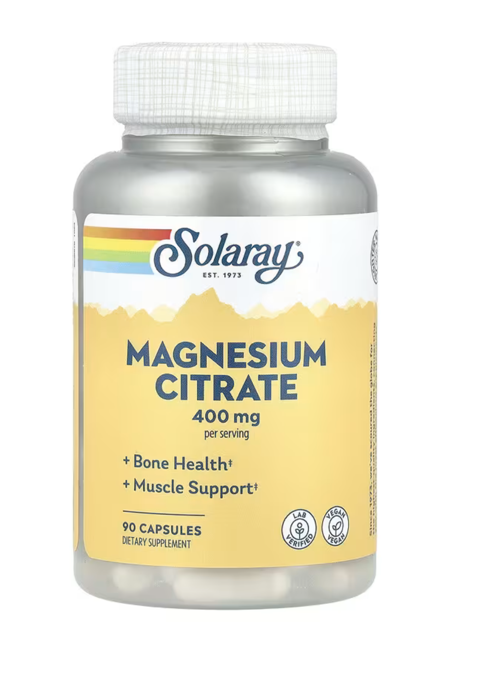 Solaray Магний Цитрат, Magnesium Citrate 400 мг, 90 капсул 