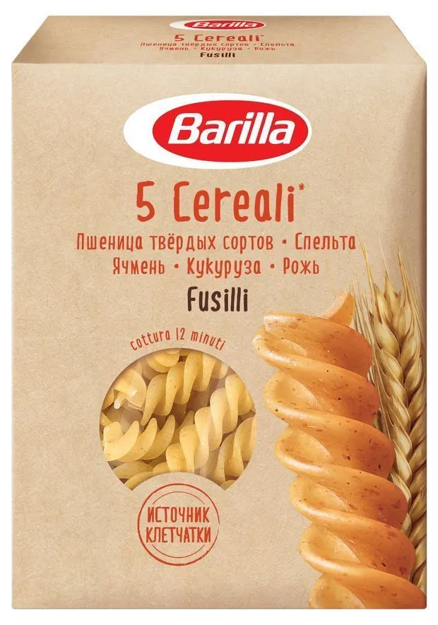 BARILLA Паста 5 злаков Fusilli (Фузилли), 450 гр