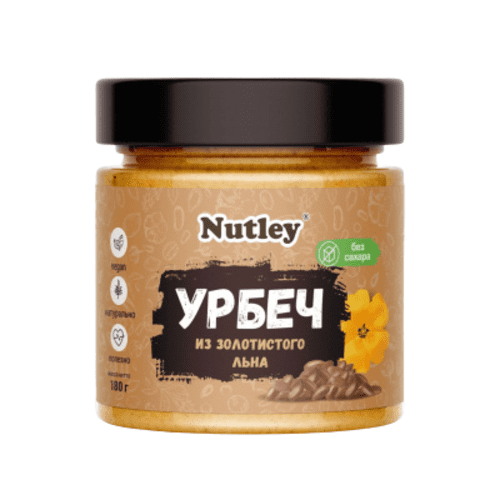Nutley Урбеч из золотистого льна, 180 гр