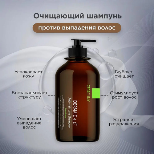 CERACLINIC, Шампунь против выпадения волос, Anti-Hair Loss Shampoo Green Cleanse, 1000 мл
