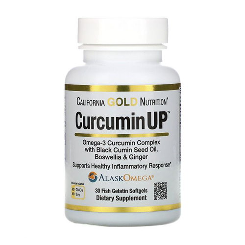 California Gold Nutrition Curcumin UP, комплекс с Омега 3 и куркумином, 30 капсул