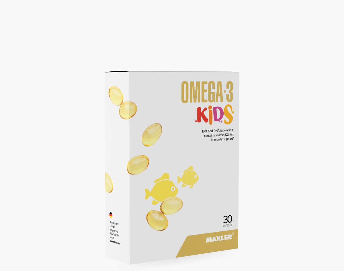 Maxler Омега-3, Kids, Для детей, 30 капсул